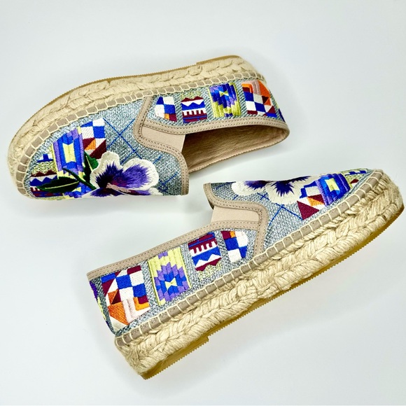 NEW Johnny Was size 38 or 7.5 8 US Madrid espadrille embroidered boho shoes - Picture 3 of 8